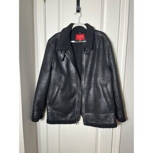 Men’s GUESS Angus Pebble Faux-Suede Jacket Black SZ XL